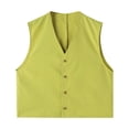 thumbnail image 6 of Short Sets for Men Sleeveless V Neck Button Vest and High Waist Wide Leg Shorts 2 Piece Matching Set Mens Summer Outfits, 6 of 9