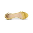 thumbnail image 4 of BLISSFUL STEP Women's Shoes Faux Suede Ankle Strap Kitten Heel Slide Straps Solid Sandals  Yellow 6, 4 of 8
