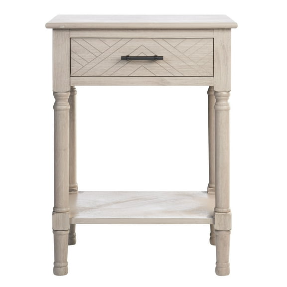 SAFAVIEH Peyton French Beige Rectangle Wood Storage End Table (19 in. W x 15.8 in. D x 26 in. H)