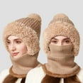 thumbnail image 4 of Angala Winter Thermal Scarf Hat For Outdoor Activities Fleece Lined Cold Weather Face Windproof Ear Warmers Cozy Stylish Basic Scarf Hat & Gloves, 4 of 5