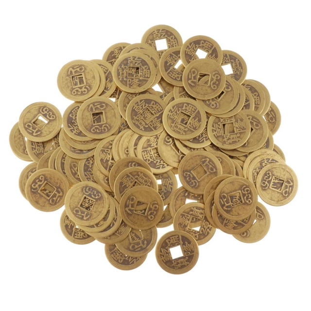 100 piezas de monedas chinas de , monedas Feng Shui I-ching, 5 monedas de tiempo de dinastía china mezcladas la Cobre Hugo monedas chinas de buena suerte