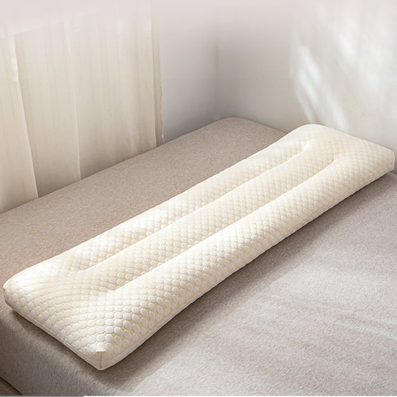 Byujiro Ergonomic Neck & Leg Support Pillow - 19x47in Body Pillow, Non-Collapsing Memory Foam, Hypoallergenic Cover, for Side Sleepers & Pregnancy