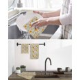 thumbnail image 5 of Spring Daisy Kitchen Dish Towels for Drying Dishes Set of 3, Country Vintage Yellow White Floral Leaf Waffle Weave Microfiber Hand Tea Bathroom Towels Quick Dry & Absorbent Towel 12x12, 5 of 7