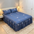 thumbnail image 6 of Dvumao 3-Piece Ruffled Bed Skirt Set, 1-Piece Ruffled Bed Skirt with 2 Pillowcases, Elastic Bed Sheet, Bedroom Decor, 6 of 9