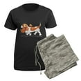 thumbnail image 5 of CafePress - Basset Hound Places Women's Dark Pajamas - Women's Short Sleeve Print T-Shirt and Pants Dark Cotton Pajama Set, 5 of 7