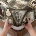 thumbnail image 3 of Queen Size Fitted Sheet Set - Moose Bear Icons 3 Piece Bedding Sets 16" Deep Pocket Fitted Sheet with 2 Pillowcases, Rustic Vintage Brown Forest Scenic Frames Brushed Microfiber Hotel Bed Sheets, 3 of 9