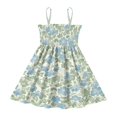 thumbnail image 2 of Ttyddzy Woman' Casual-Dresses Sleeveless Camisole A-Line Dress for 2Y-7-8Y，Blue Green Floral Print, 2 of 8