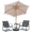 Fringe-Khaki, variant on Autlaycil 5 Pcs Patio Outdoor Furniture Sets Contains 2 Textilene Fabric Rocking Bistro Chairs, a Table, a 7.5ft Tiki Thatched Solar Umbrella with Button Tilt and a Umbrella Base