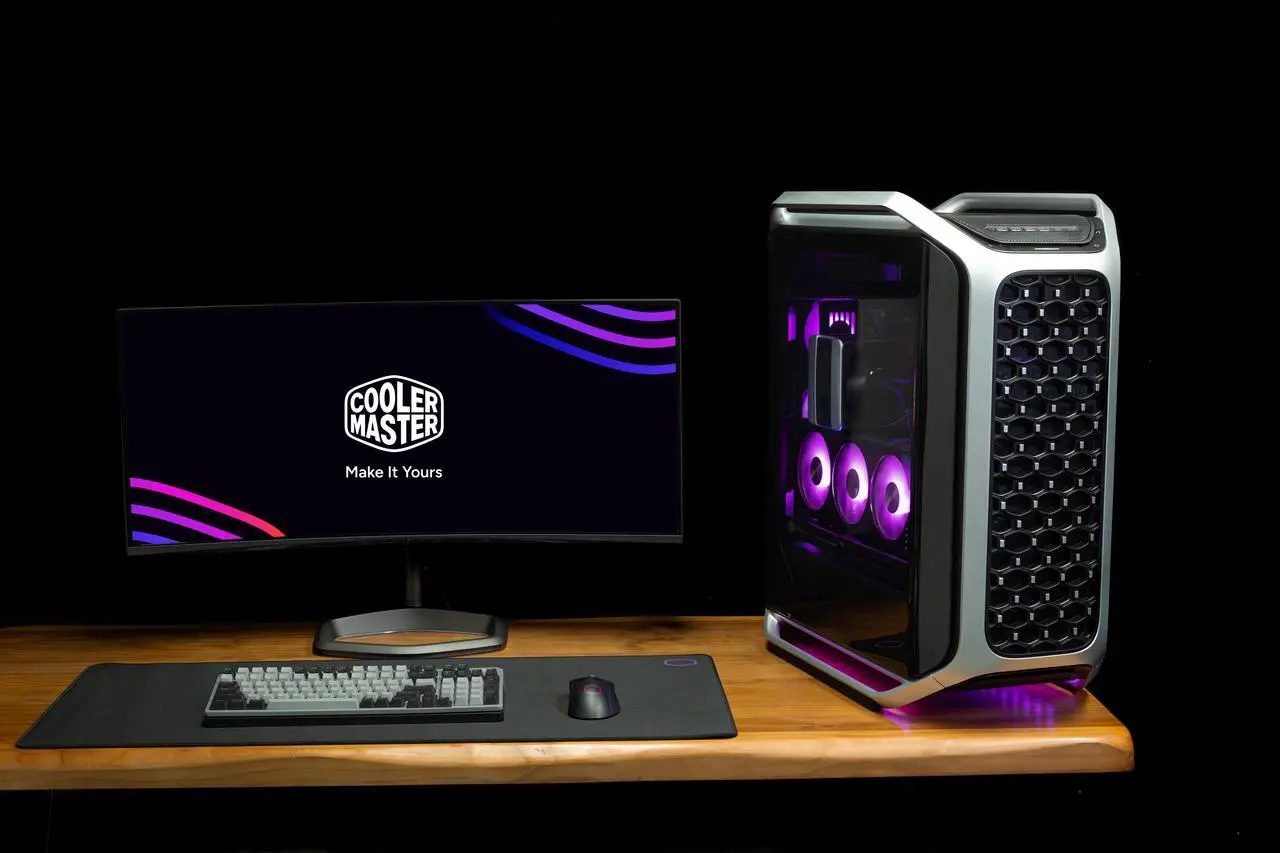 Cooler Master Cosmos Alpha Full Tower ATX PC Case - Flagship Curved Aluminum Frame, Powerful 200mm Dual Intake Fans, Fits 400mm GPUs & 420mm Radiators, ARGB Chassis Underglow, Limited Edition