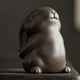 thumbnail image 5 of Estatuilla de conejo, estatua de , decoración de mesa de té, colección de ilustraciones, escultura de animales, adorno de escritorio artesanal De pie7cmx5cmx10cm Soledad Escultura de conejo, 5 of 8