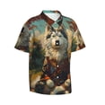 thumbnail image 2 of Daiia Forest Maple Leaf Husky Hawaiian Shirt for Men Gentle Cotton Regular Short Sleeve Casual-Small, 2 of 9