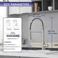 thumbnail image 4 of Kitchen Faucets With Pull Out Sprayer Commercial Spring Sink Faucet Stainless Steel Brushed Nickel Down Single Handle Farmhouse Deck Plate For Camper Laundry Utility Rv Wet Bar, 4 of 7