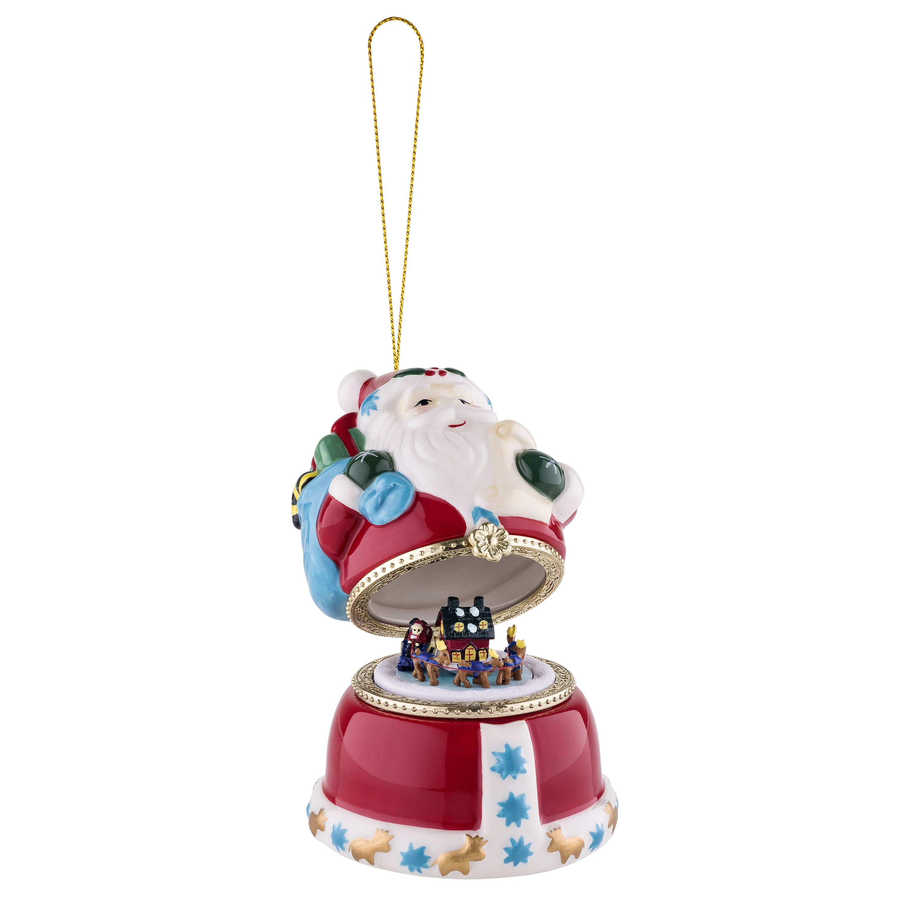 Porcelain Music Box Santa