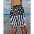 thumbnail image 5 of Men's American Flag Quick-Dry Swim Trunks with Cargo Pocket - Brushed Microfiber Board Shorts for Swimming, Surfing & Beach-7111-6-Md, 5 of 7