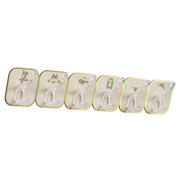 Gancho Adhesivo Para Puerta, Con Pegamento De Alta Viscosidad, Gancho Para Colgar En La Pared Con Diseño De 6 Filas Para Cocina, Para