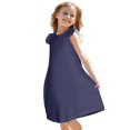 thumbnail image 3 of Teen Girls Dresses Flutter Sleeve A-Line Dress Soft Casual Summer Dresses for Kids Perfect for Party and Play ,Sie:130, 3 of 8