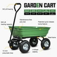 thumbnail image 2 of SUNCOO Dump Garden Cart with Heavy Duty Poly Garden Utility Yard Wagon with Wheels, 600lbs Multifunctional Pulling Wagon (Green), 2 of 7