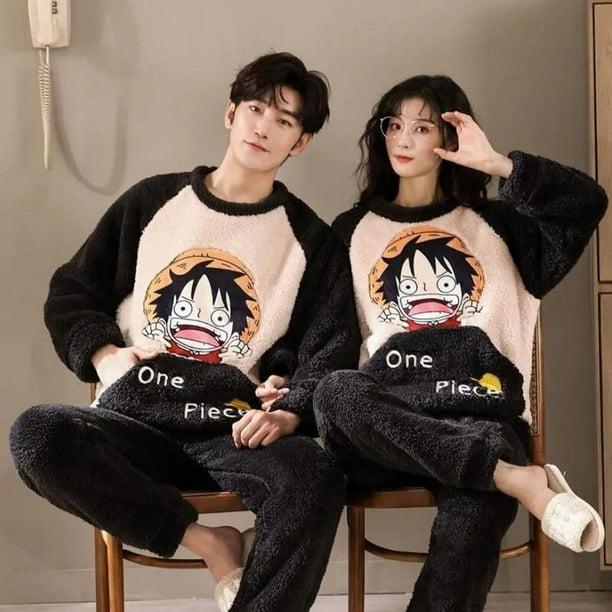 Pijamas de invierno para las mujeres juego conjuntos de Pijama para hombre Anime Luffyed Pijama con bolsillo ropa de dormir ropa de casa 1 Set Walmart en linea