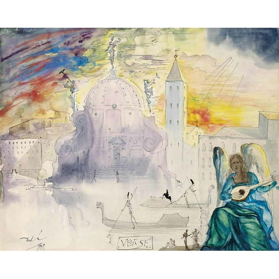 Salvador Dali 1949 Venise - CANVAS OR PRINT WALL ART