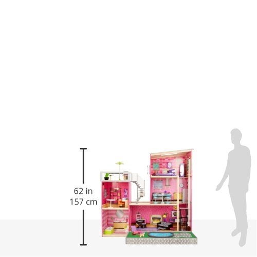 kidkraft girl's uptown dollhouse with furniture