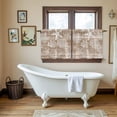 thumbnail image 4 of Brown Coastal Tier Curtains 24 Inch Length, Summer Beach Nautical Starfish Coral Vintage Cafe Short Curtains for Bathroom Over Sink, Small Kitchen Curtain Light Filtering Drapes 2 Panels 27.5"Wx24"L, 4 of 8