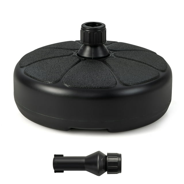 Patiojoy Base Ronde Remplissable pour Parasol, Support de Parasol de Patio Rempli d'Eau et de Sable, Convient aux Poteaux de Parasol de 1,5 Pouces