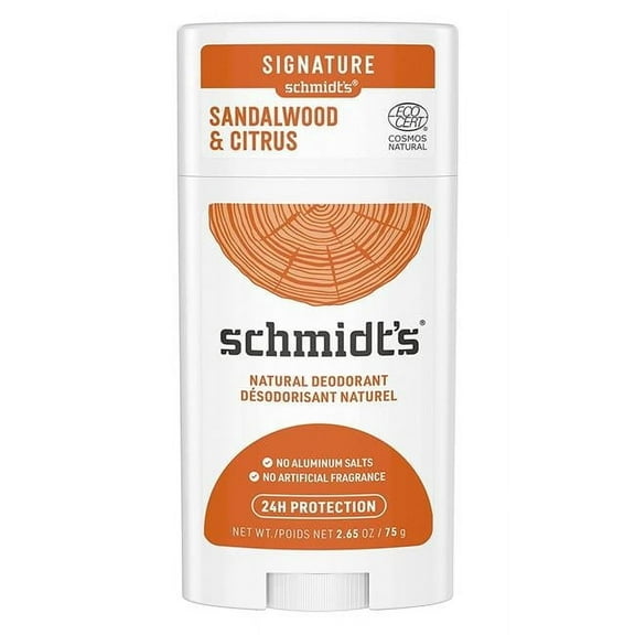 2.65 oz Sandalwood & Citrus with 24 Hour Odor Protection Aluminum Free Natural Deodorant for Women & Men