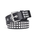 thumbnail image 1 of Studded Belt, Metal Punk Rock Rivet Belt with Bright Pyramid Studded for Women Men, 1 of 5