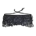 thumbnail image 2 of Women Belly Dance Skirt Sequins Costume Hip Belt for Rumba Performance Tango Black, 2 of 7