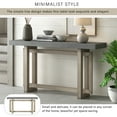 thumbnail image 3 of MODERNLUXE 59.1" Extra Long Entryway Table with Unique Triple Rectangle Design, Wood Console Table Sofa Table for Hallway, Living Room,Kitchen,Grey, 3 of 9