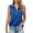 Blue, variant on UANWENN Women's Lightweight Tanks and Camisole for Everyday Use Stylish Zipper Design with Collared Neckline for Spring and Summer Wardrobe Long Top Women Leather Top Women Wardrobe Women Top plus