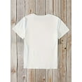thumbnail image 3 of Women'S Casual Short Sleeve Cartoon Print Crew Neck Cotton Knit Fabric Regular Length Top for Women, All Season, 3 of 7