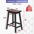thumbnail image 3 of FDW Kitchen Counter Stools Set of 2, Solid Wooden Saddle Stool, Barstools for Patio, Balcony and Kitchen Counter, Black, 3 of 7