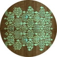 thumbnail image 1 of Ahgly Company Machine Washable Indoor Round Oriental Turquoise Blue Industrial Area Rugs, 6' Round, 1 of 4