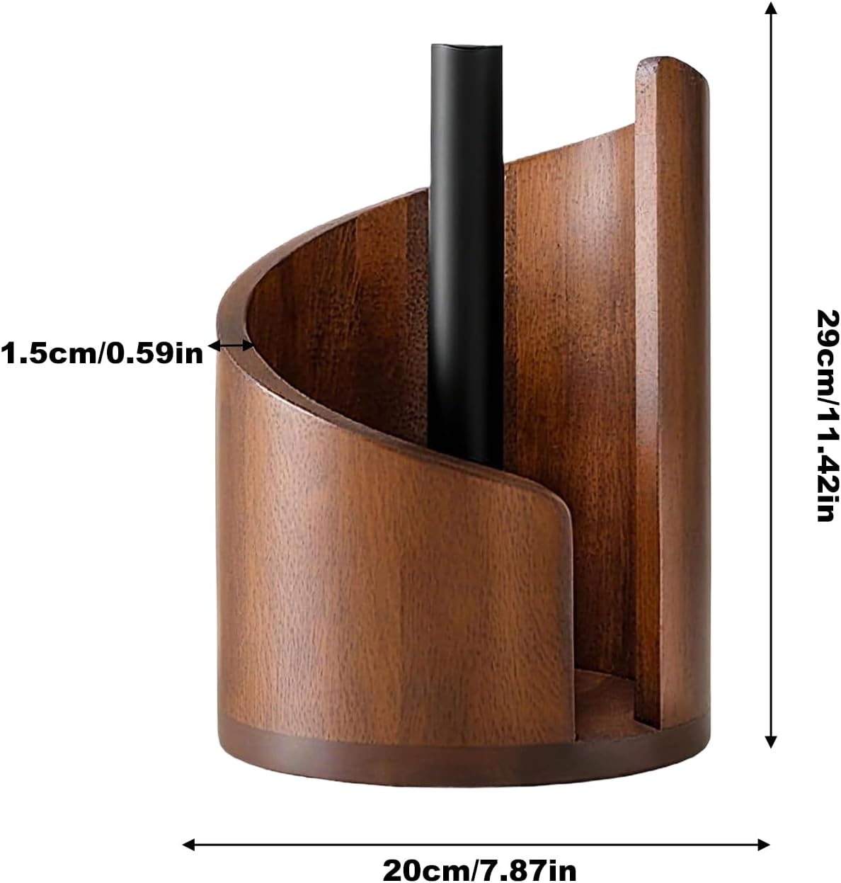 Wooden Paper Towel Holder - Stylish Wooden Roll Holder, Farmhouse Paper Towel Stand | Reusable Roll Stand for Bathroom Dining Table Cabinet Farmhouse Shelf Home Apartment
