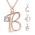 thumbnail image 2 of Collar con colgante de 26 letras mayúsculas en oro rosa y circonita cúbica. Accesorio de joyería. Código de modelo W: 25232 W, 2 of 5