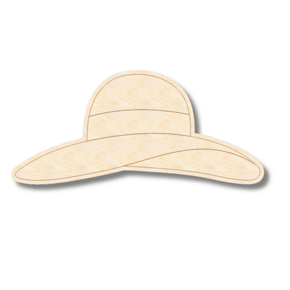 Unfinished Wood Etched Sun Hat Shape 7" / 1/8"