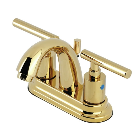 Kingston Brass KB8612CML Manhattan Double-Handle 4" Centerset Bathroom Faucet with Pop-Up Drain, Polished Brass