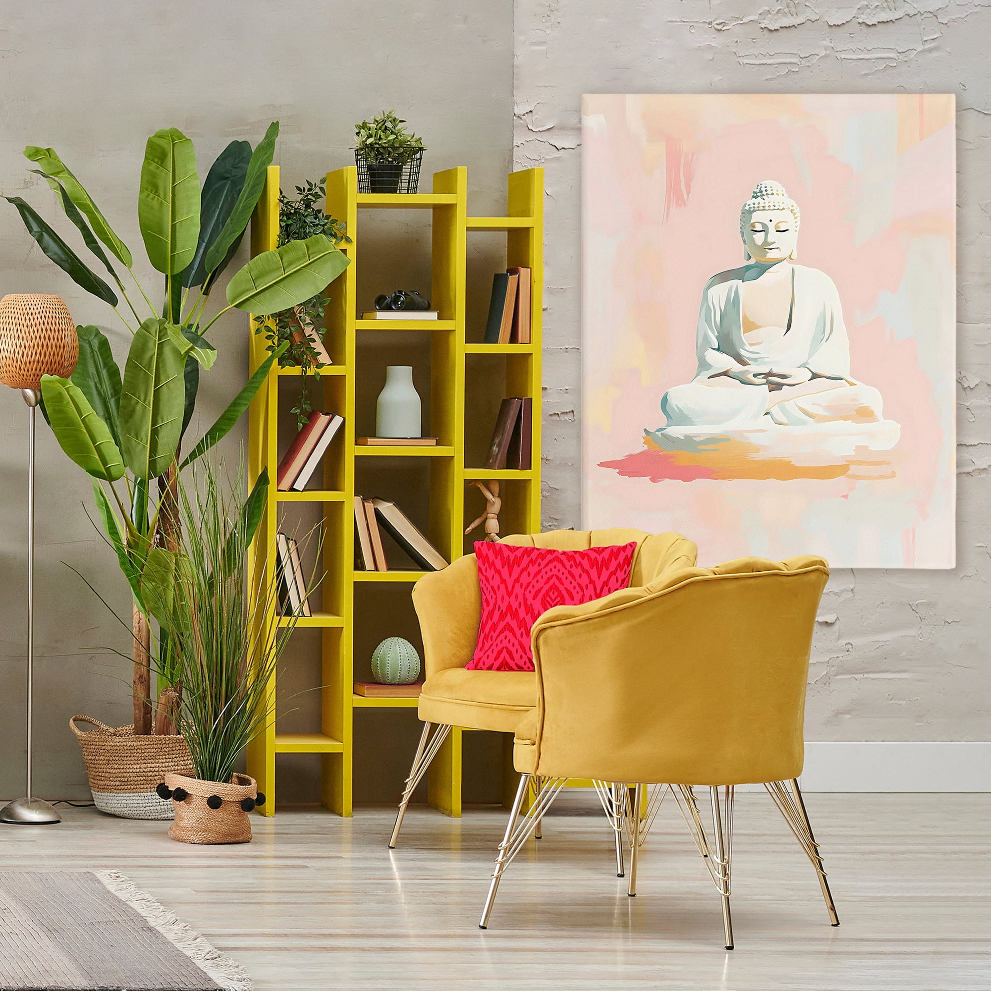 Stupell Industries Pastel Buddha In Quiet Meditation Canvas Wall Art, design by The Prints Vibe