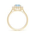 thumbnail image 2 of Angara Natural 1.5 Ct. Aquamarine with Diamond Halo Ring in 14K Yellow Gold for Women (Ring Size: 3.5), 2 of 9