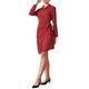thumbnail image 4 of INSPIRE CHIC Camisa vestido casual de manga larga con botón y envoltura falsa para mujer S Roja, 4 of 5