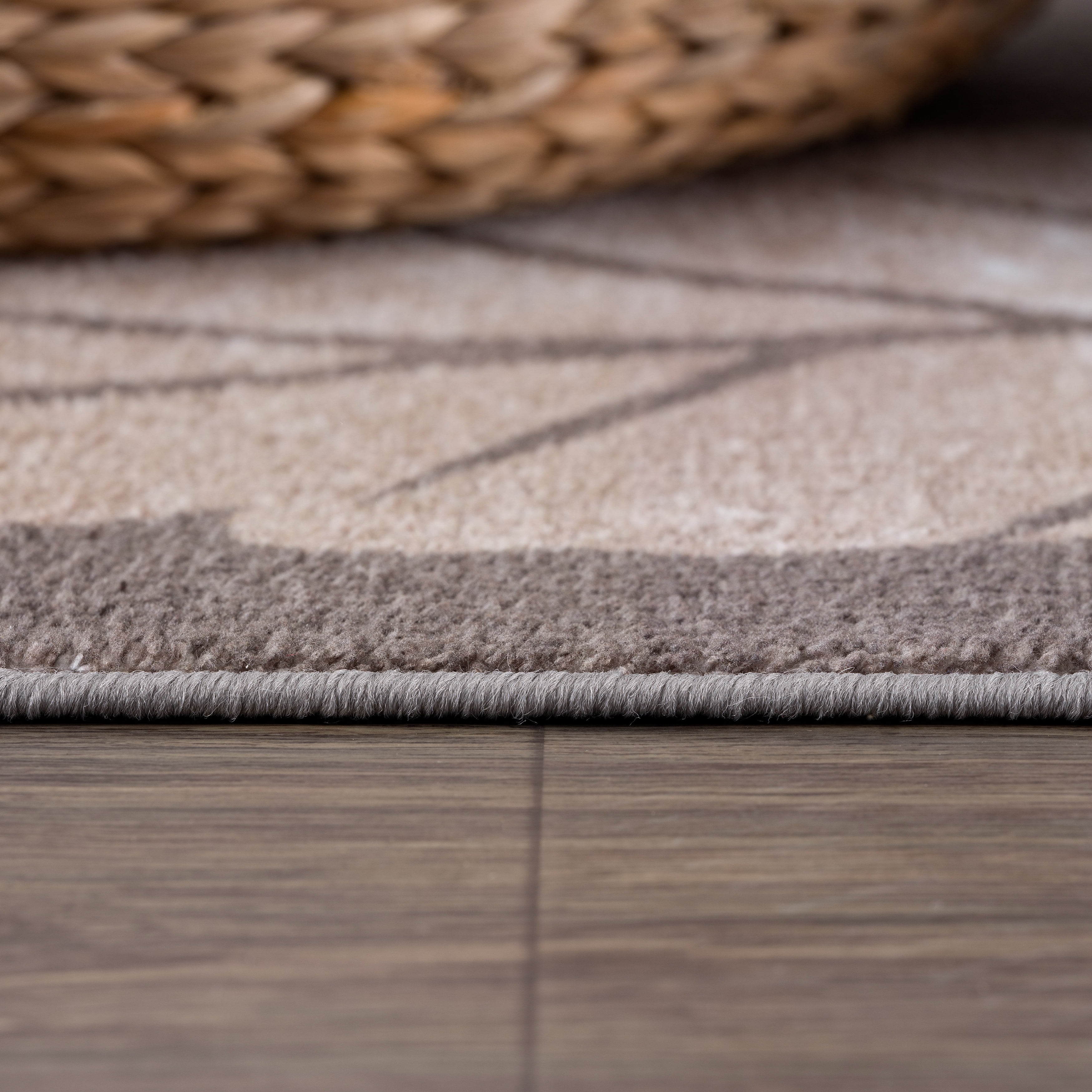 CAMILSON Solana Non Slip Modern Floral Indoor Area Rug Grey/Brown 6x9