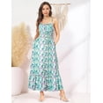 thumbnail image 2 of Vestido largo GRACE KARIN sin mangas con estampado floral verde XL, 2 of 7