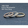 thumbnail image 4 of Half Eternity 0.07ctw Moissanite 14Kt Yellow Gold Nose Hoop Ring - 22G Nose Ring / 8mm Diameter Cartilage Ring-MNTY, 4 of 5