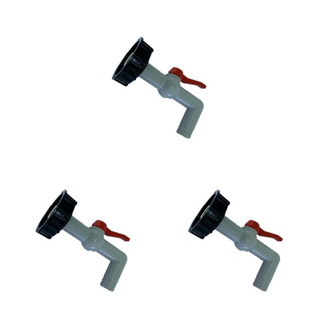 relayinert Contenant IBC Robinets en Plastique Réservoir Connecteurs de Commande Marche/arrêt Raccords Barils Accessoire Pièces de Remplacement 90° 25 mm 3 Pcs