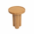 thumbnail image 3 of Christopher Knight Home 17" Round End Table with Rubberwood Pedestal Base, Natural, 3 of 8
