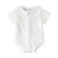 thumbnail image 2 of Paiwinds Summer Baby Short Sleeve Bodysuit Romper Peter Pan Collar Classic Casual Onesie Snap Closure Stretchy Knit Regular Fit Infant Unisex Clothes, 2 of 9