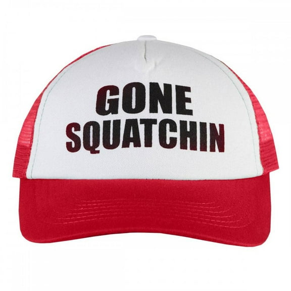 Finding Bigfoot - Gone Squatchin Trucker Cap White-Red Standard One Size