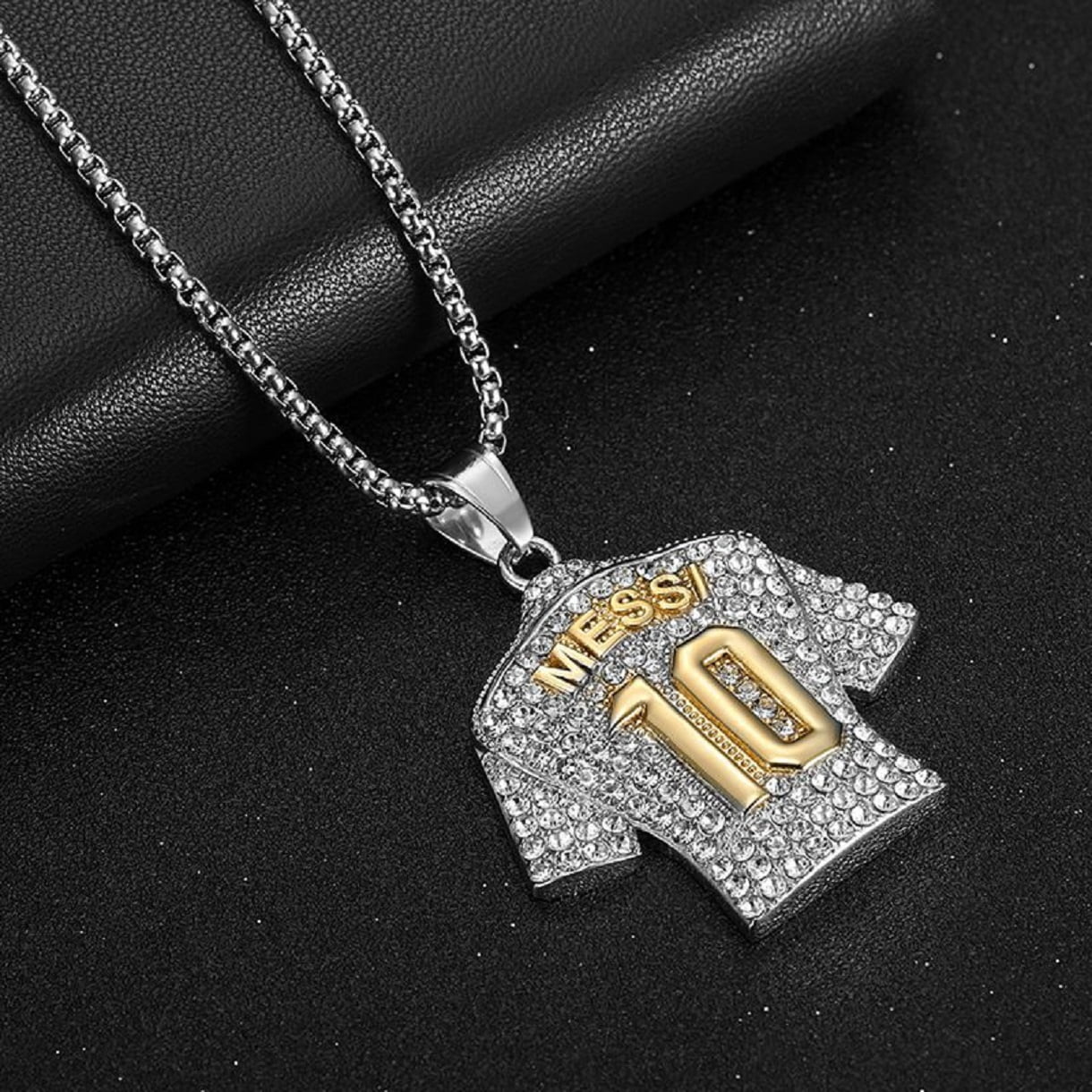 MayiaHey Soccer Jersey 10 Pendant, Number 10 Soccer Jersey Necklace for Men, No. 10 Football Necklace Iced Out Sports Charm Jewelry, Rock Number 10 Soccer Players  Necklace