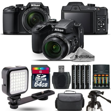Nikon COOLPIX B500 Digital Camera 40x Optical Zoom + LED + Case -64GB Kit Bundle